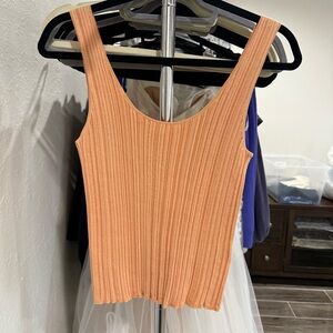 Vince Ribbed Peach Tank Top